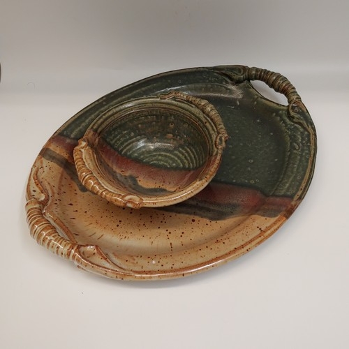 #220710 Chip & Dip Green, Tan, Red, Black $28.50 at Hunter Wolff Gallery